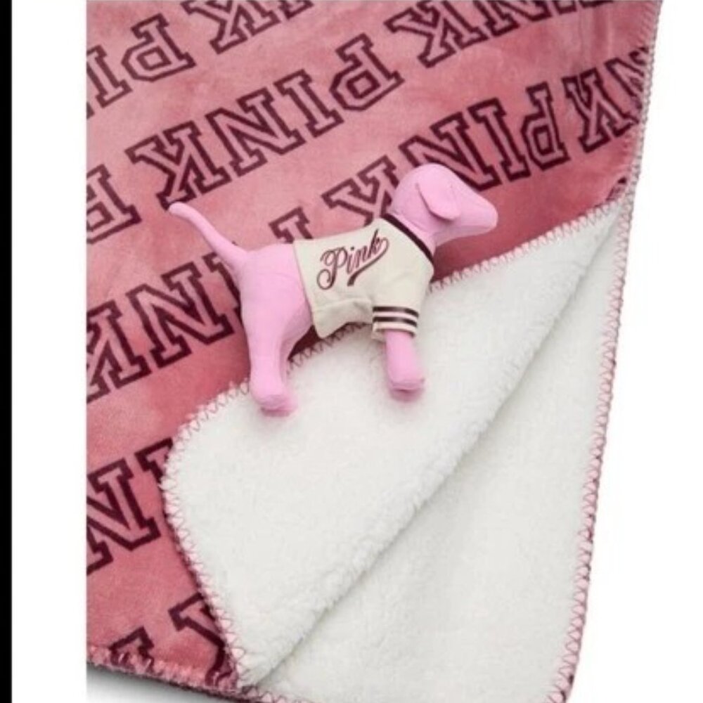 NEW Victoria's Secret VS PINK Dog & Throw Logo Blanket 50"X60" NWT NIP 2025